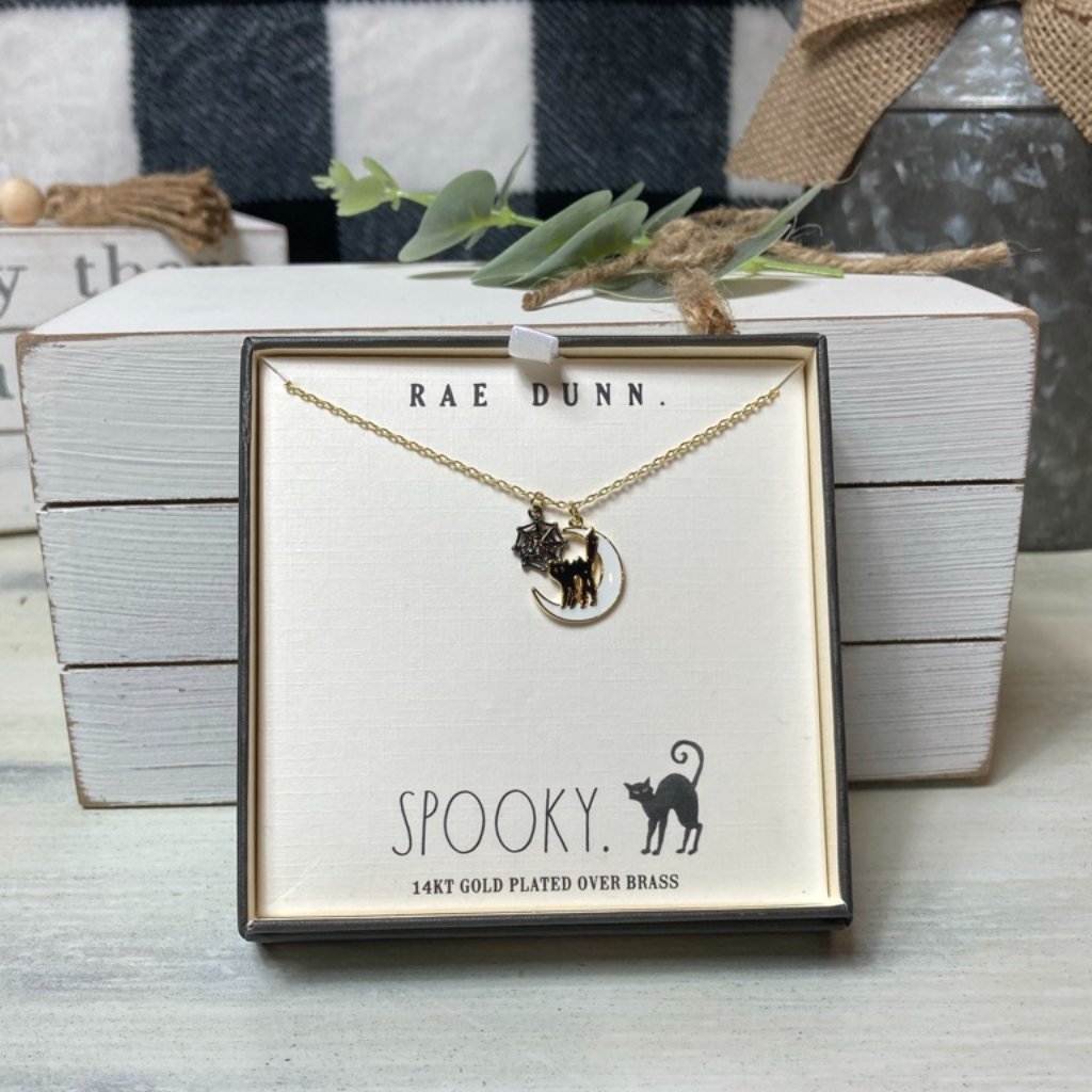 Rae Dunn Spooky Cat Necklace 55$